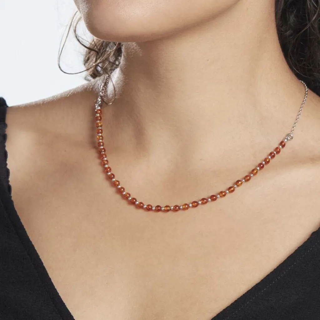 Histoire d'Or Collier Costin Argent Ambre Discount