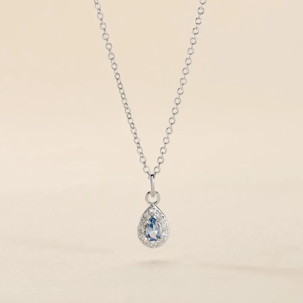 Histoire d'Or Collier Court Argent Blanc Tania Oxyde De Zirconium argent blanc oxyde bleu Discount