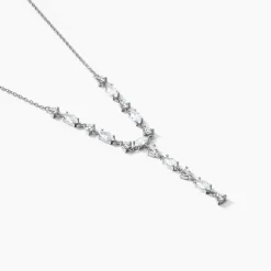 Histoire d'Or Collier Cravate Argent Blanc Shiny Nights Oxyde De Zirconium Outlet
