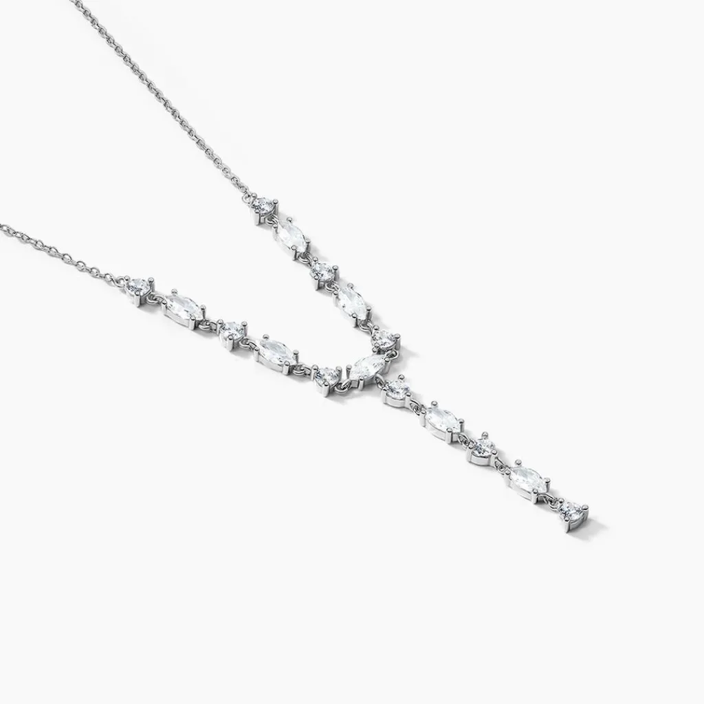 Histoire d'Or Collier Cravate Argent Blanc Shiny Nights Oxyde De Zirconium Outlet
