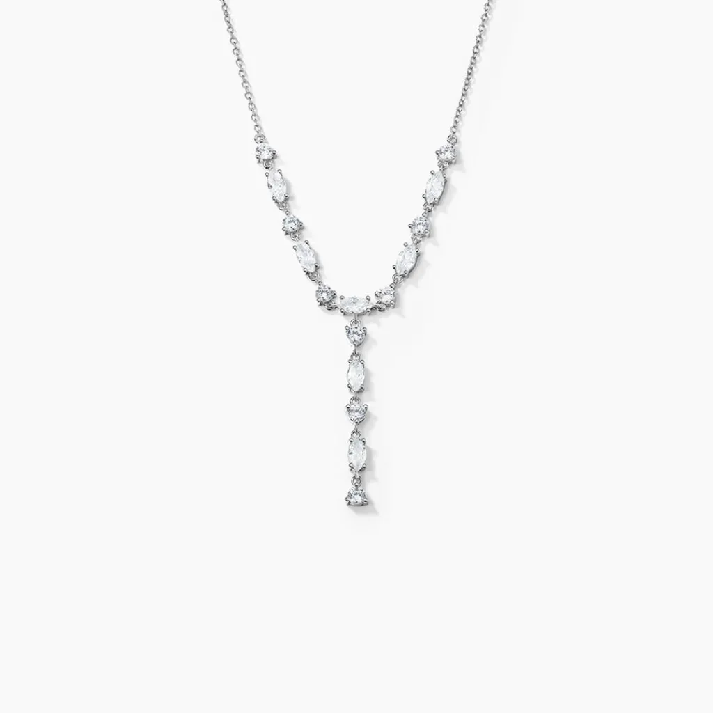 Histoire d'Or Collier Cravate Argent Blanc Shiny Nights Oxyde De Zirconium Outlet