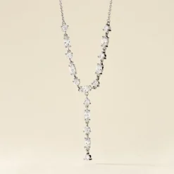 Histoire d'Or Collier Cravate Argent Blanc Shiny Nights Oxyde De Zirconium Outlet