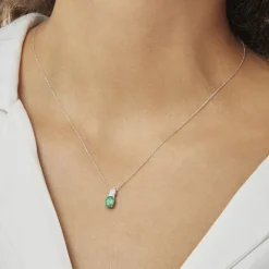 Histoire d'Or Collier Crista Or Blanc Emeraude Et Diamant Sale