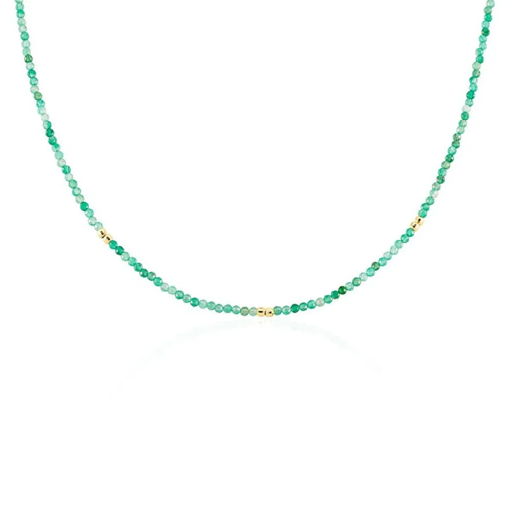 Histoire d'Or Collier Cyclades Argent Jaune Agate argent jaune agate vert New