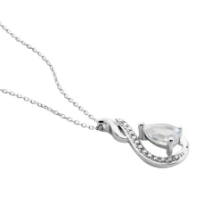 Histoire d'Or Collier Dai Or Blanc Topaze Oxyde Clearance