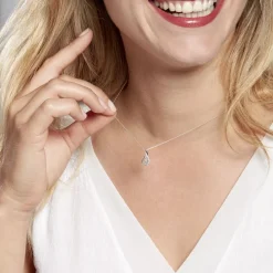 Histoire d'Or Collier Dai Or Blanc Topaze Oxyde Clearance