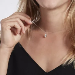 Histoire d'Or Collier Dalil Or Blanc Topaze Oxyde or blanc topaze bleue Online