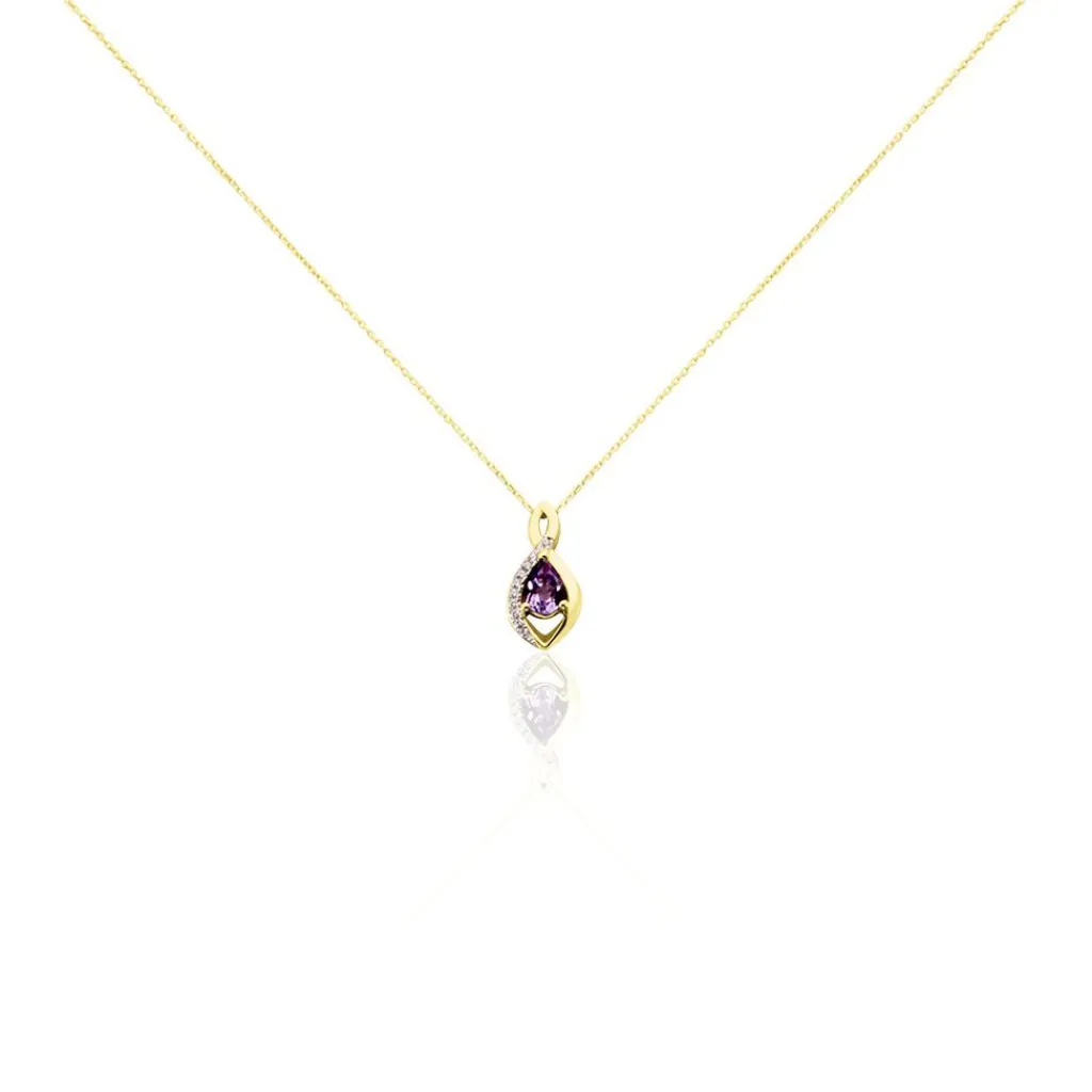 Histoire d'Or Collier Dalil Or Jaune Amethyste Oxyde or jaune amethyste violette