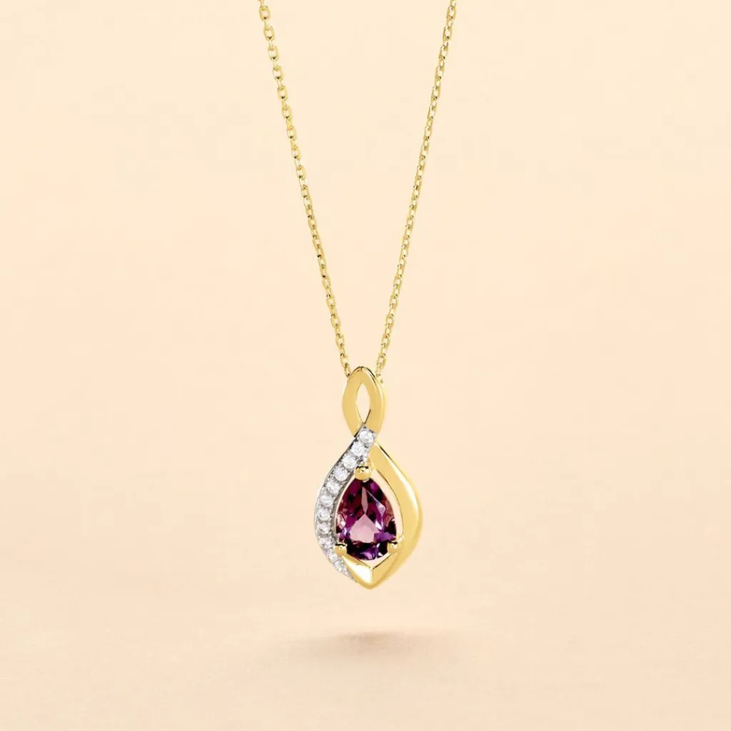 Histoire d'Or Collier Dalil Or Jaune Amethyste Oxyde or jaune amethyste violette