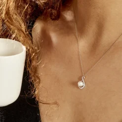 Histoire d'Or Collier Davy Or Blanc Perle De Culture Oxyde Online