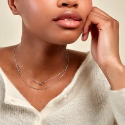 Histoire d'Or Collier Dayana Argent Blanc Discount