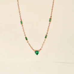 Histoire d'Or Collier Déclaration Argent Rose Oxyde De Zirconium argent rose oxyde vert Sale