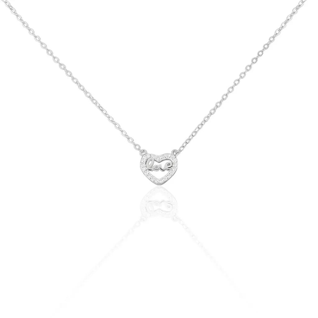 Histoire d'Or Collier Delicata Argent Blanc Oxyde De Zirconium Best