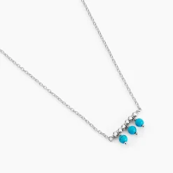 Histoire d'Or Collier Della Argent Blanc Turquoise Hot