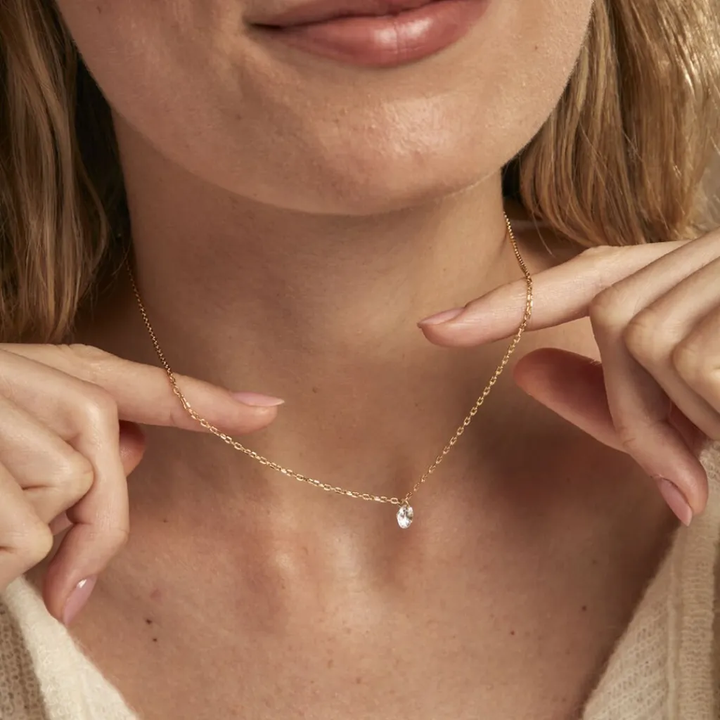 Histoire d'Or Collier Delma Plaqué Or Jaune Oxyde De Zirconium Clearance