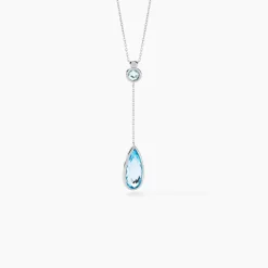 Histoire d'Or Collier Dennis Or Blanc Topaze or blanc topaze bleu sky Online
