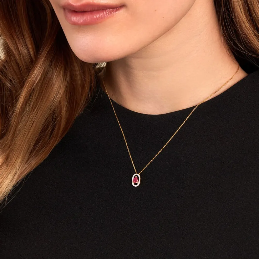 Histoire d'Or Collier Dorottya Diamant or jaune rubis Outlet