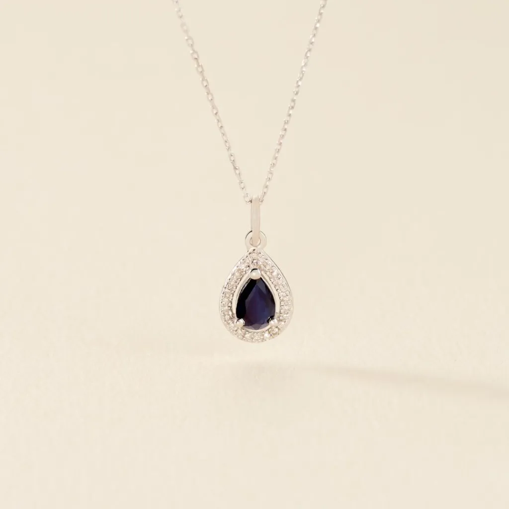 Histoire d'Or Collier Dorthy Or Blanc Saphir Et Diamant Hot
