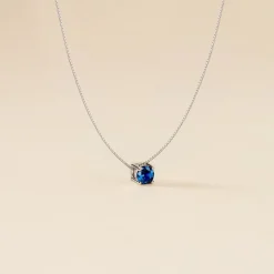 Histoire d'Or Collier Dwight argent blanc oxyde de zirconium bleu Hot