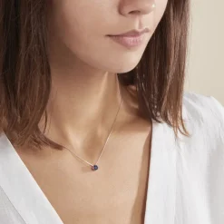 Histoire d'Or Collier Dwight argent blanc oxyde de zirconium bleu Hot