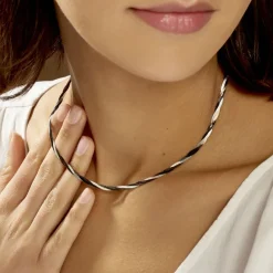 Histoire d'Or Collier Ehud argent bicolore Online