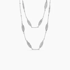 Histoire d'Or Collier Elaine Argent Blanc Best