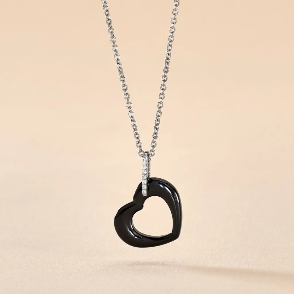 Histoire d'Or Collier Elodie Argent Blanc Oxyde De Zirconium Et Céramique New