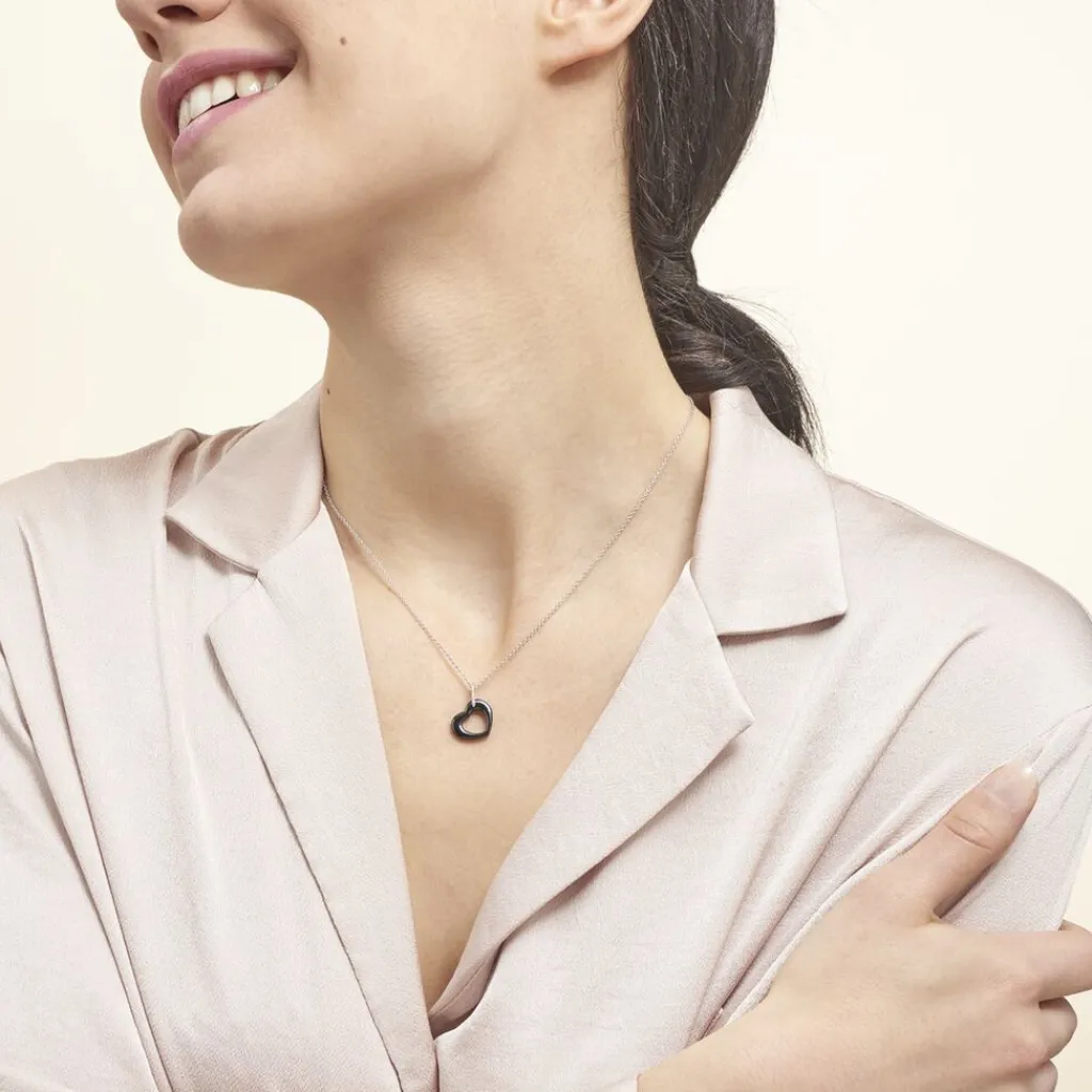 Histoire d'Or Collier Elodie Argent Blanc Oxyde De Zirconium Et Céramique New