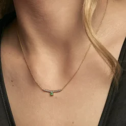 Histoire d'Or Collier Emeald Is The New Black Or Jaune Emeraude Diamant New