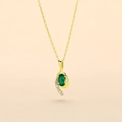 Histoire d'Or Collier Emotion Or Jaune Emeraude Diamant or jaune émeraude Clearance