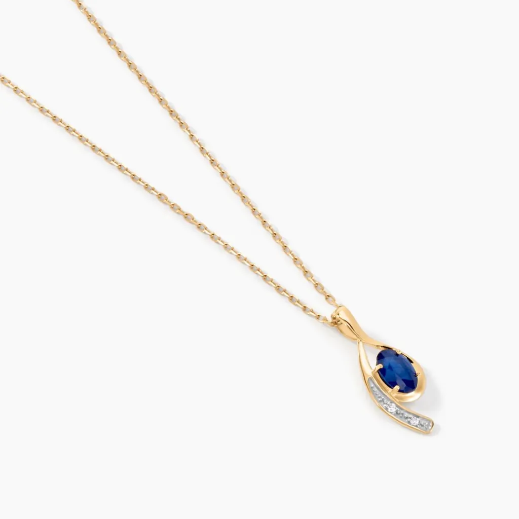 Histoire d'Or Collier Emotion Diamant or jaune saphir Online