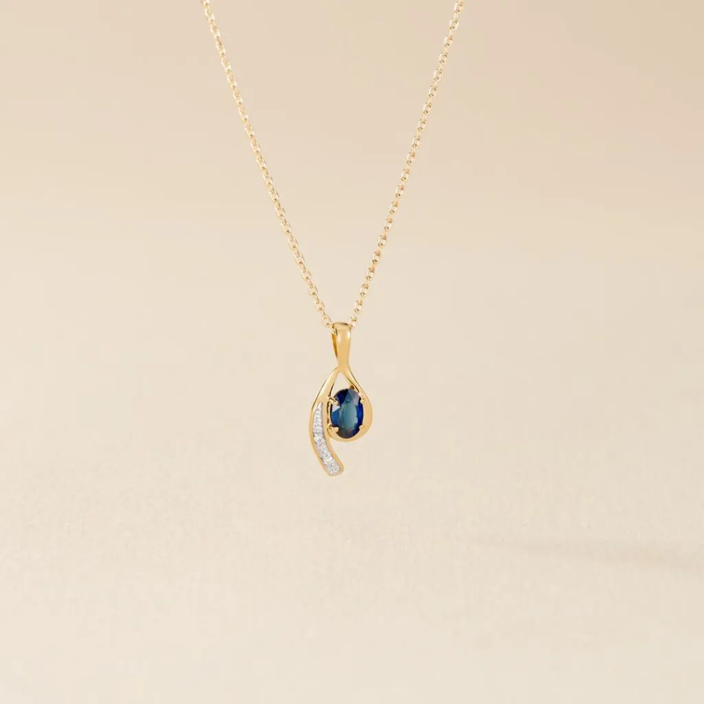 Histoire d'Or Collier Emotion Diamant or jaune saphir Online