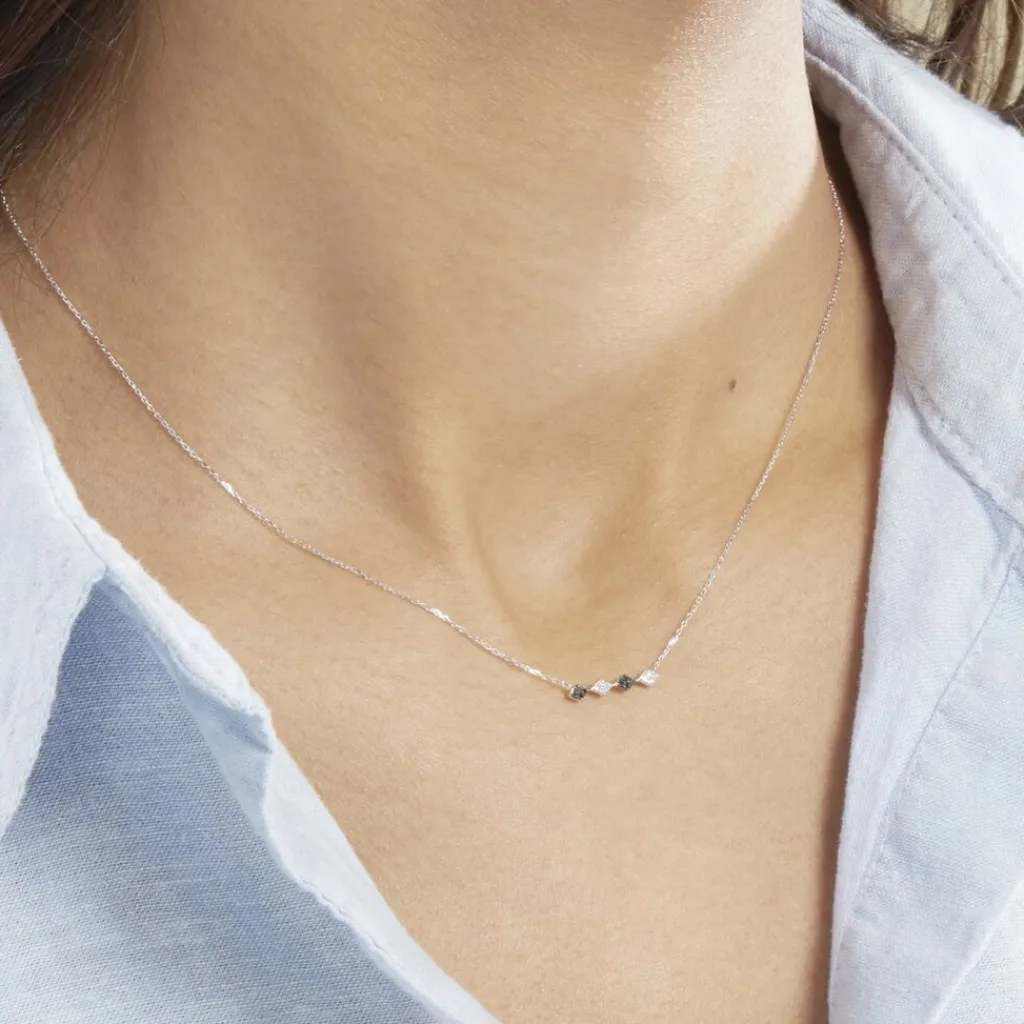 Histoire d'Or Collier Enid Or Blanc Diamant Sale