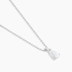 Histoire d'Or Collier Enis Or Blanc Oxyde De Zirconium Et Olivine Best