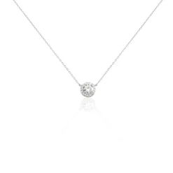 Histoire d'Or Collier Eurycide Or Blanc Oxyde De Zirconium New