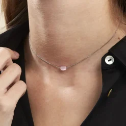 Histoire d'Or Collier Evren Argent Blanc Quartz Rose Sale