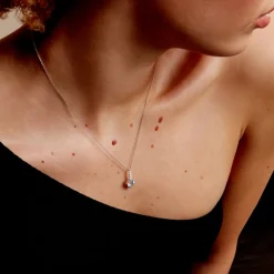 Histoire d'Or Collier Fany Or Blanc Topaze Et Oxyde De Zirconium or blanc topaze bleue Outlet