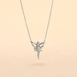 Histoire d'Or Collier Fee Or Blanc Diamant Best