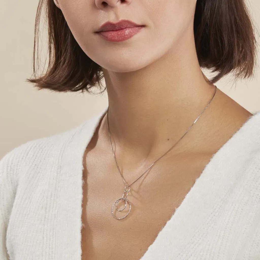 Histoire d'Or Collier Flaura Argent Blanc Discount