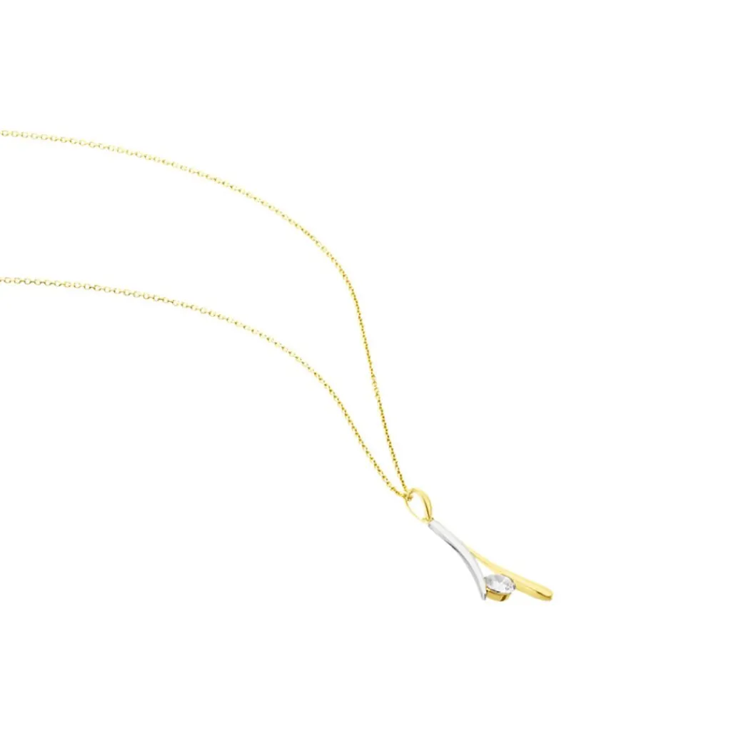 Histoire d'Or Collier Formev Or Bicolore Oxyde De Zirconium Sale