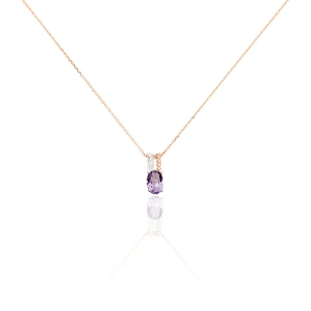 Histoire d'Or Collier Frannie Or Rose Amethyste Et Oxyde De Zirconium
