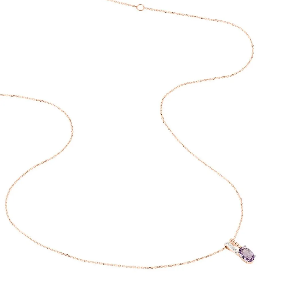 Histoire d'Or Collier Frannie Or Rose Amethyste Et Oxyde De Zirconium