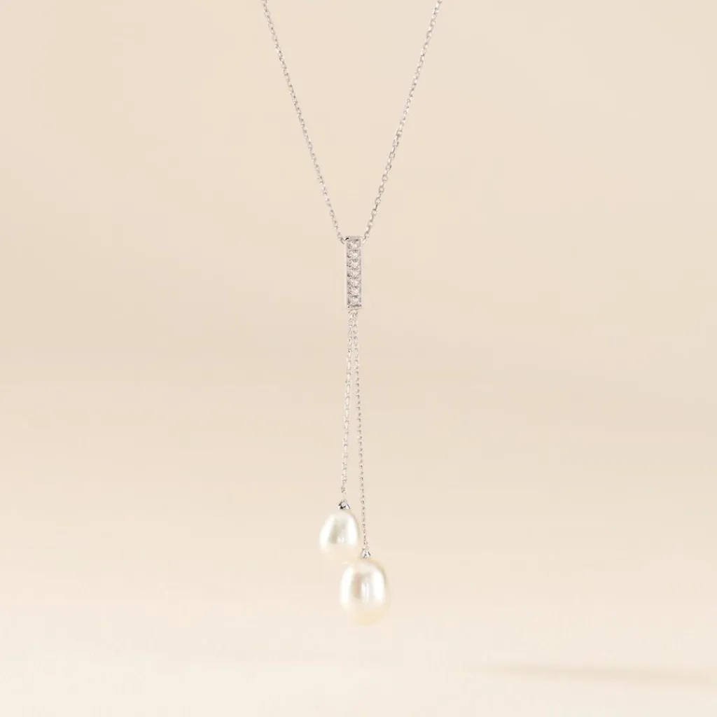 Histoire d'Or Collier Giacomo Or Blanc Perle De Culture Sale