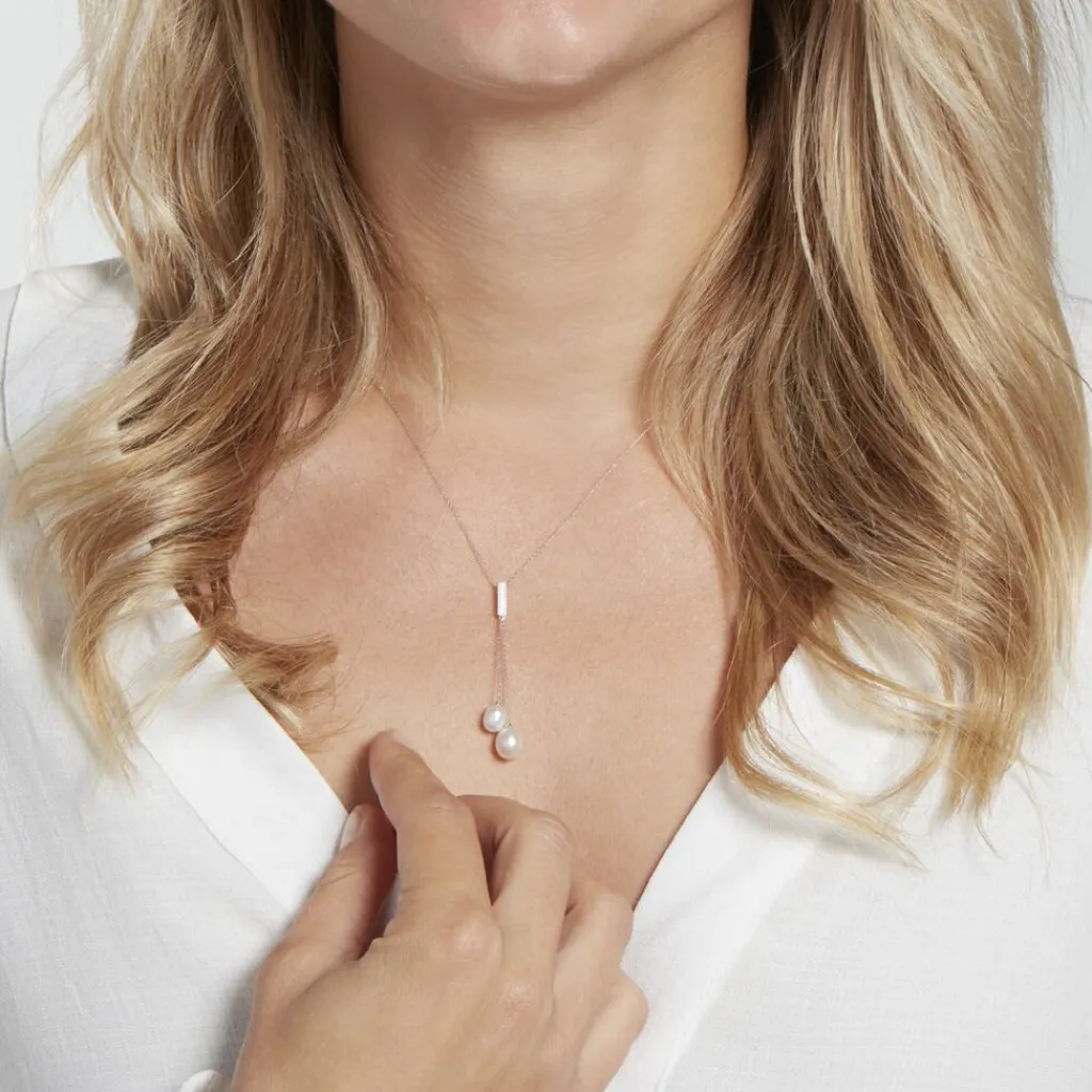 Histoire d'Or Collier Giacomo Or Blanc Perle De Culture Sale