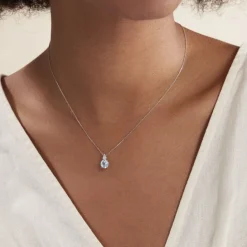 Histoire d'Or Collier Giana Or Blanc Topaze Et Oxyde De Zirconium Hot