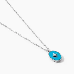 Histoire d'Or Collier Goddess Argent Blanc Turquoise argent blanc turquoise bleu Sale