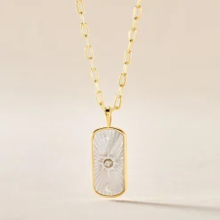 Histoire d'Or Collier Goddess Argent Doré Nacre Oxyde De Zirconium argent doré nacre blanc Sale