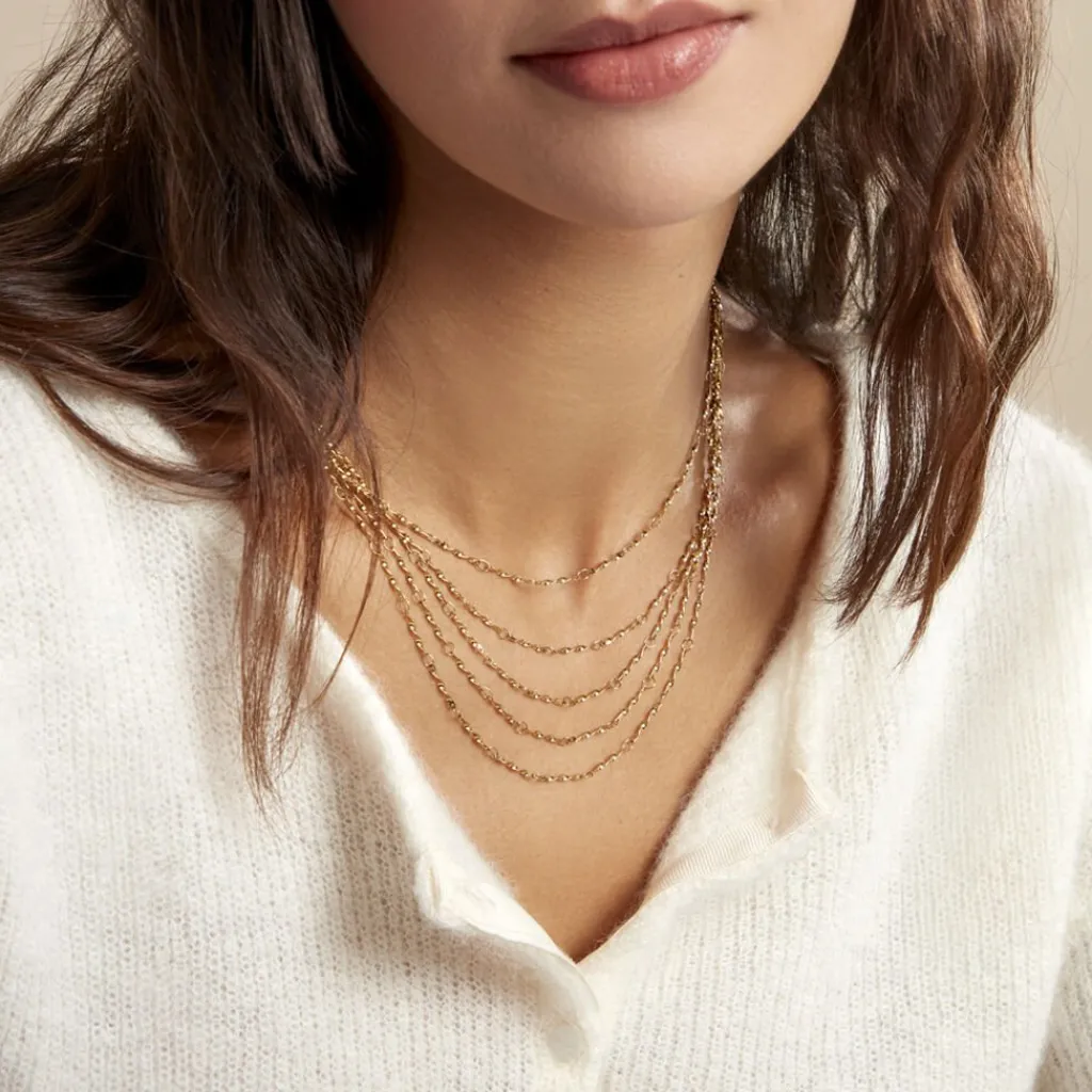 Histoire d'Or Collier Golden Liana Acier Jaune Discount