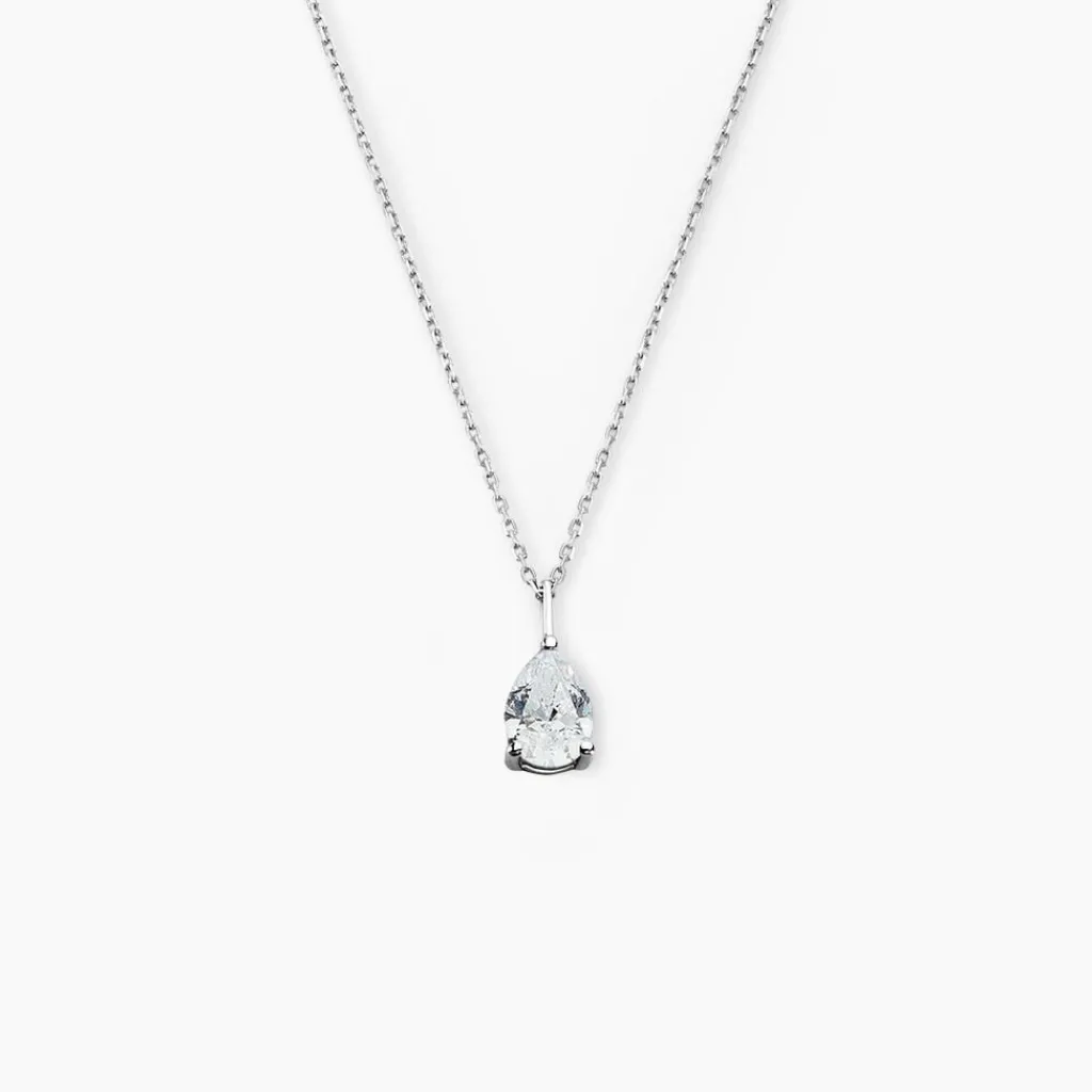 Histoire d'Or Collier Goutte De Zirconium or blanc oxyde