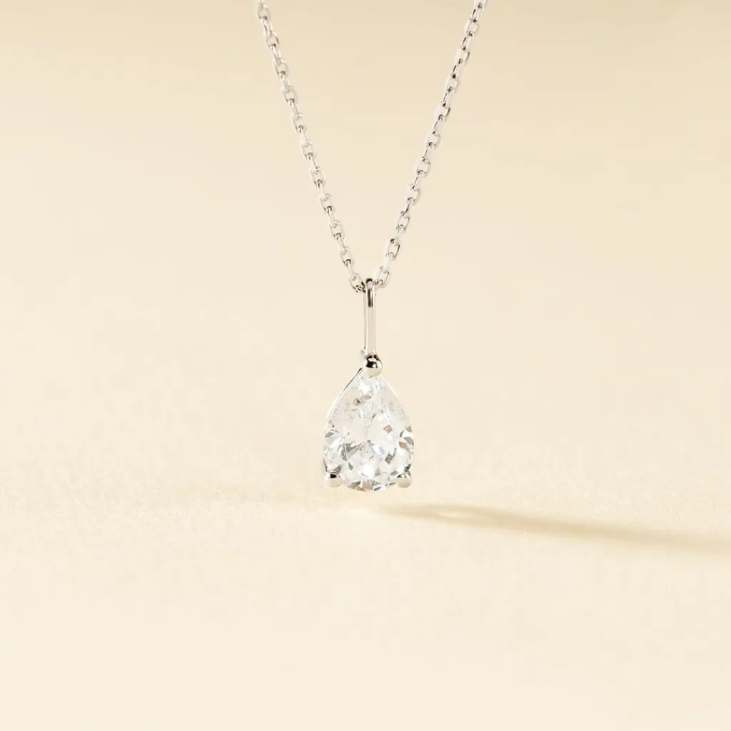 Histoire d'Or Collier Goutte De Zirconium or blanc oxyde